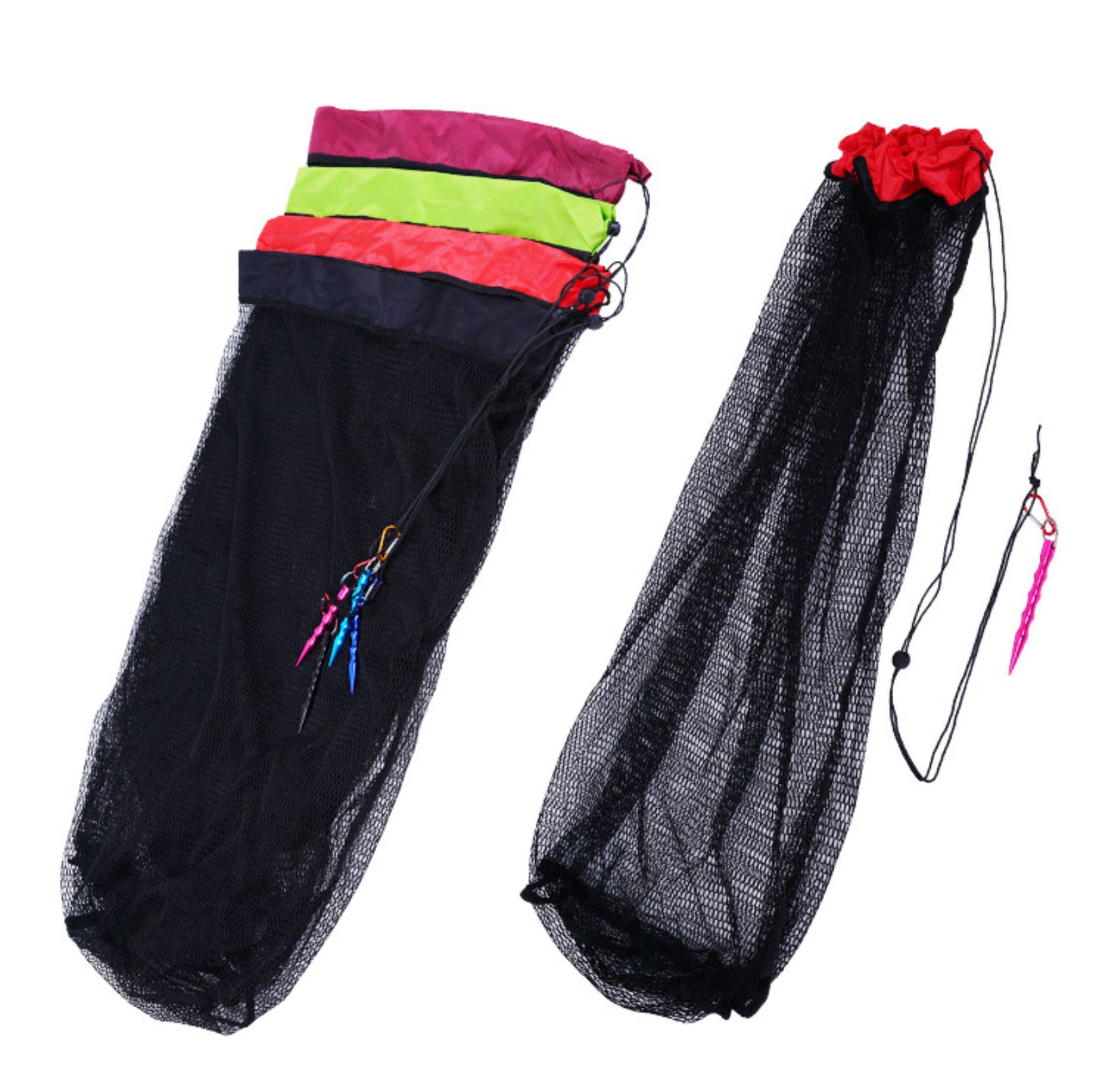 Invisible fish protection, thickened with a drawstring opening, with a ground insertion net bag, fish bag for wild fishing, wheat walking fishing, fishing protection net bag, fish protection Item Picture