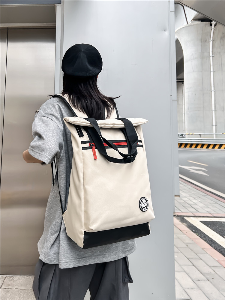 Verano 2023 nueva versión coreana deporte casual mochila al aire libre mochila de viaje personalidad patchwork color bolsa de escuela universitaria details Picture