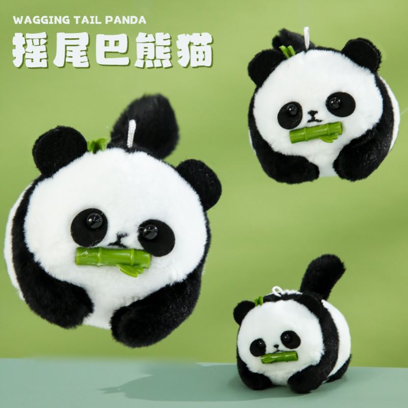 Tok Tok With String Wag Tail Red Panda Plush Rope Toy Doll Pendant Couple's Birthday Gift
