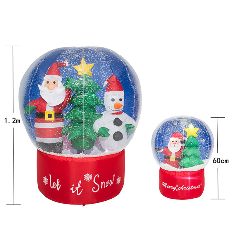 圣诞节充气装饰品庭院布置发光圣诞雪人麋鹿老人气模喷雪球1.2,米图