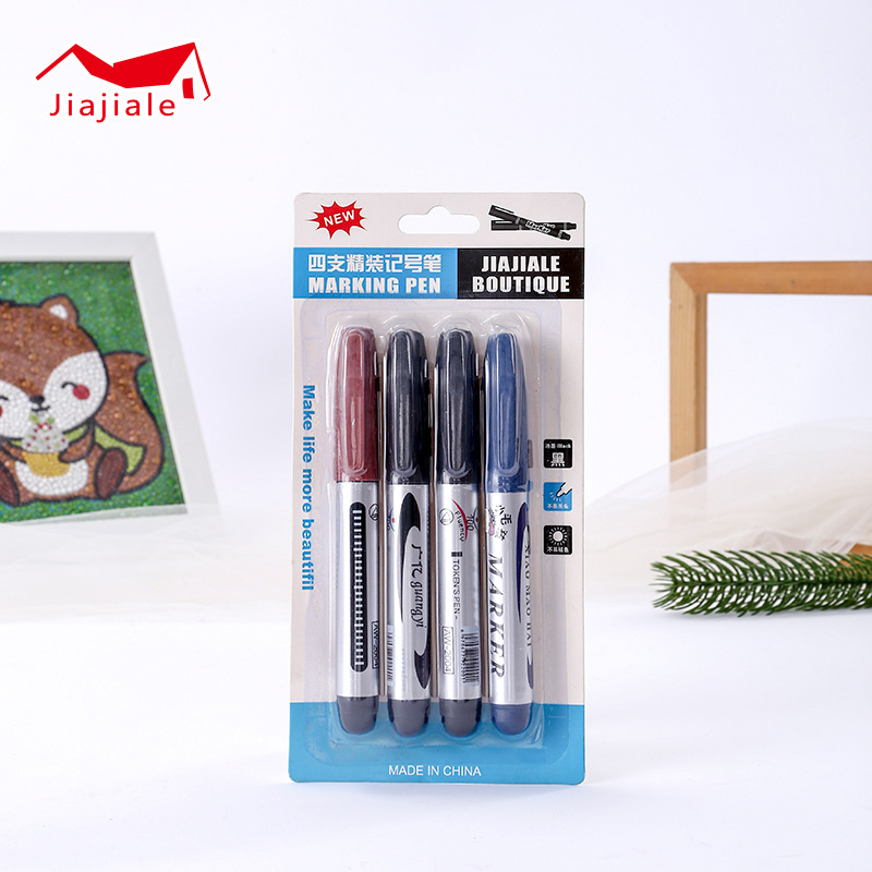 Factory direct sales of marker pens, quick-drying, oil-based, non-fading, express logistics, large-head and thick-head pens, 4-piece package wholesale details Picture