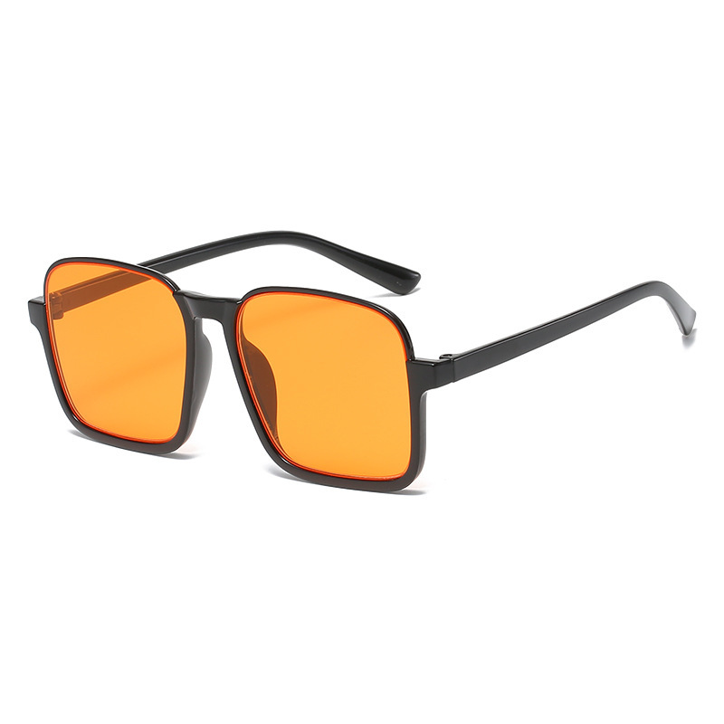 ins brown sunglasses for a female Internet celebrity with a square face that makes her look slimmer without makeup. Uv protection sunglasses for the lower half frame Item Picture