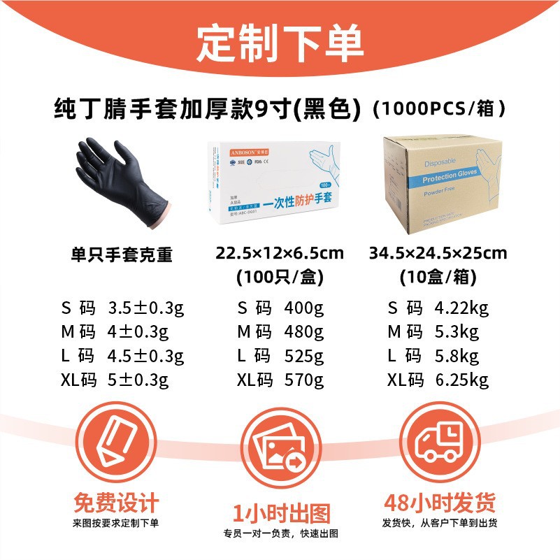 Anbochen disposable nitrile dishwashing gloves, English household cleaning and durable, sunny kitchen household gloves Item Picture
