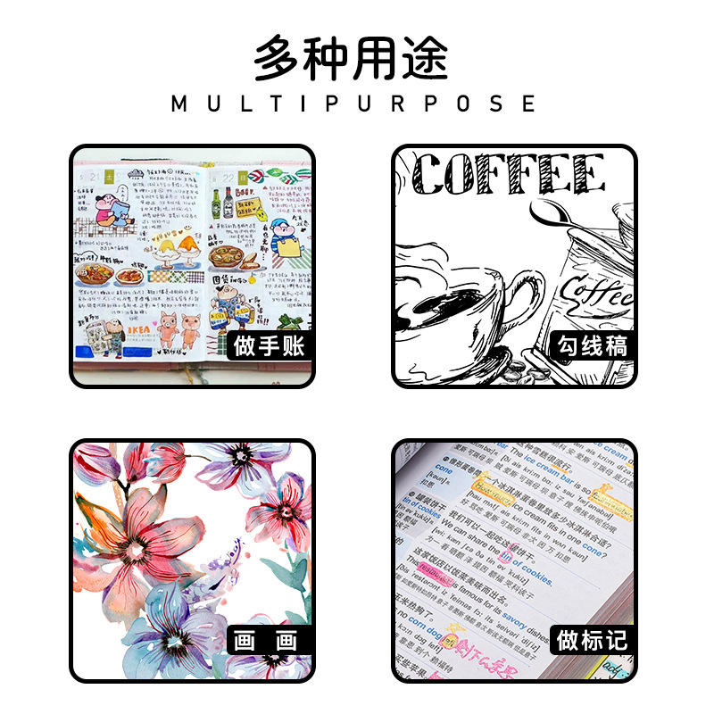 Cross-border stationery double-head cloth bag watercolor pen set wholesale water-based ink environmental protection washable art drawing pen Specification drawing