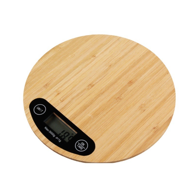 Cross-Border Electronic Scale Kitchen Gram Weight Food Scale Mini Baking Scale Circular Bamboo Scale Medicinal Materials Scale Manufacturers Wholesale Item Picture