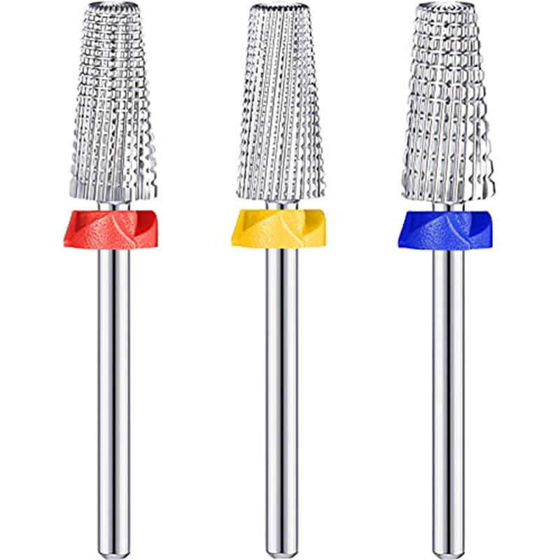 3-piece high-end five-in-one nail art tungsten steel grinding head set, quick nail removal and dead skin removal with teeth winding, suitable for both hands, shanilak