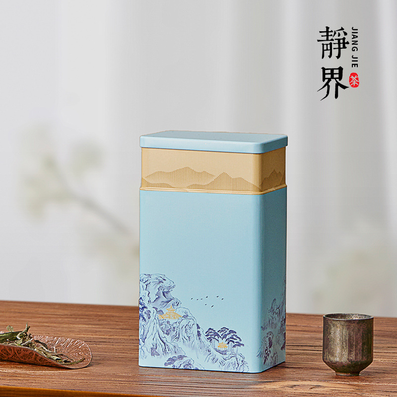 New tea canister, 2.5 jin for black tea and green tea, universal tea tin box, tinplate sealed metal can, empty can Specification image