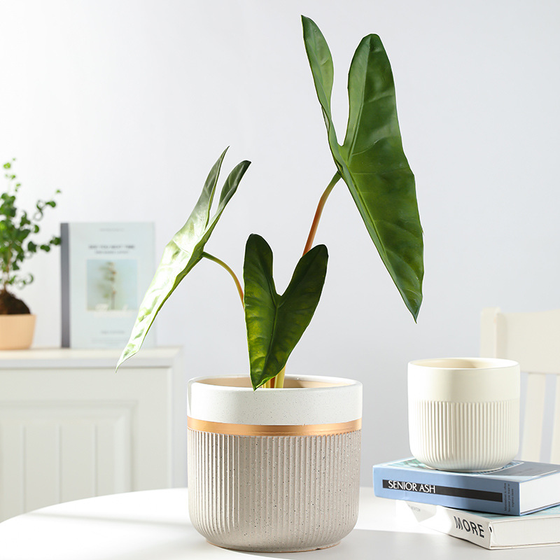 Nordic Ceramic Pot Light Luxury Senior Sense Home Living Room Orchid Green Plant Large Fortune Tree Phalaenopsis Pot Hin Specification drawing