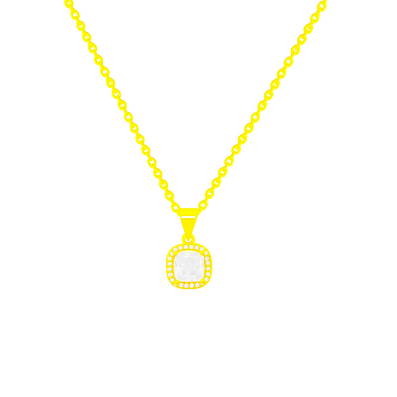 Micro-Inlaid Temperament Light Luxury Full Diamond Pendant Real Gold Plating Exquisite Fashion Choker Collarbone Chain Sweet Small Sugar Necklace Item Picture