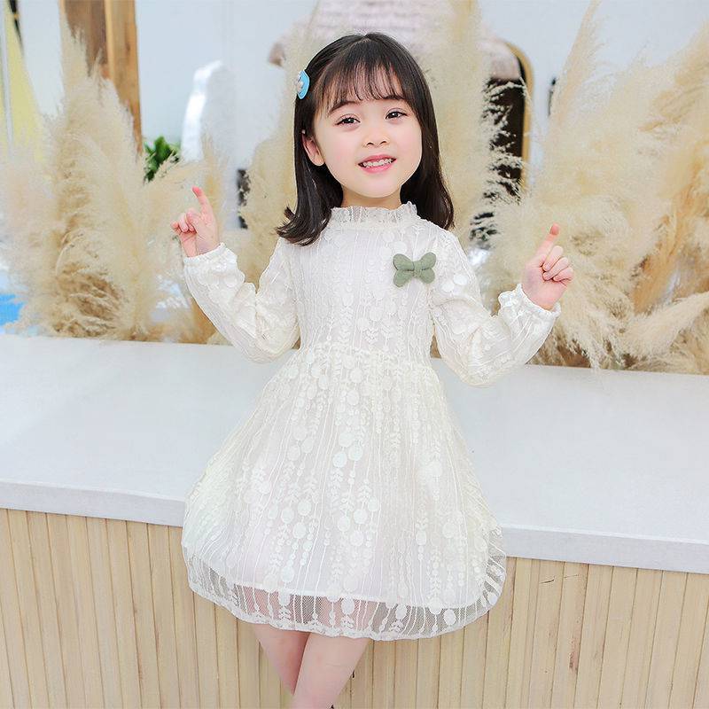 Children's clothing, girls' dresses, autumn and winter baby stylish dresses, autumn children's long-sleeved lace princess dresses Specification image