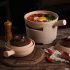 Youdaoplaceholder0 old-fashioned unglazed household gas handle small dry pot, high-temperature resistant charcoal stove pot details Picture