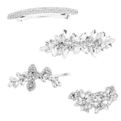 New fashionable and elegant style, light luxury and individual bangs, side clip, one-line hair accessory, leaf and broken hair clip headwear Item Picture