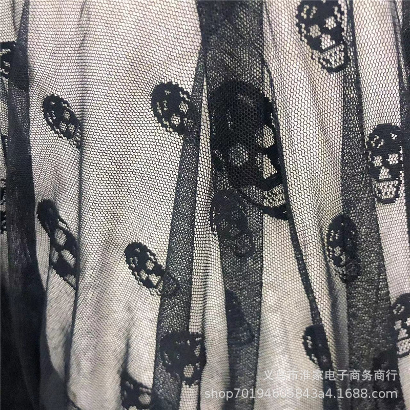 Factory direct sales of skull and Lace, Halloween fabric, background tablecloths, clothing accessories, DIY by hand Item Picture