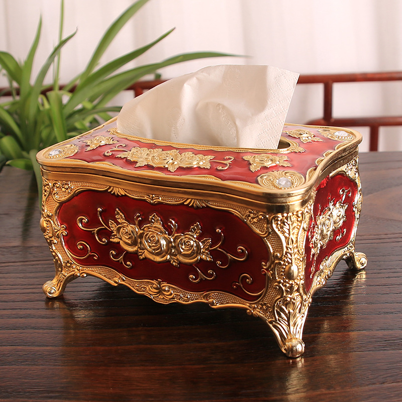 A variety of colors of home small-sized napkins, tissue boxes, paper boxes with gold edges, creative acrylic desktop plastic tissue boxes details Picture