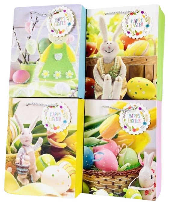HAPPY EASTER PAPER BAG with Hanging Card Gift Paper Bag for Cross-border use Item Picture