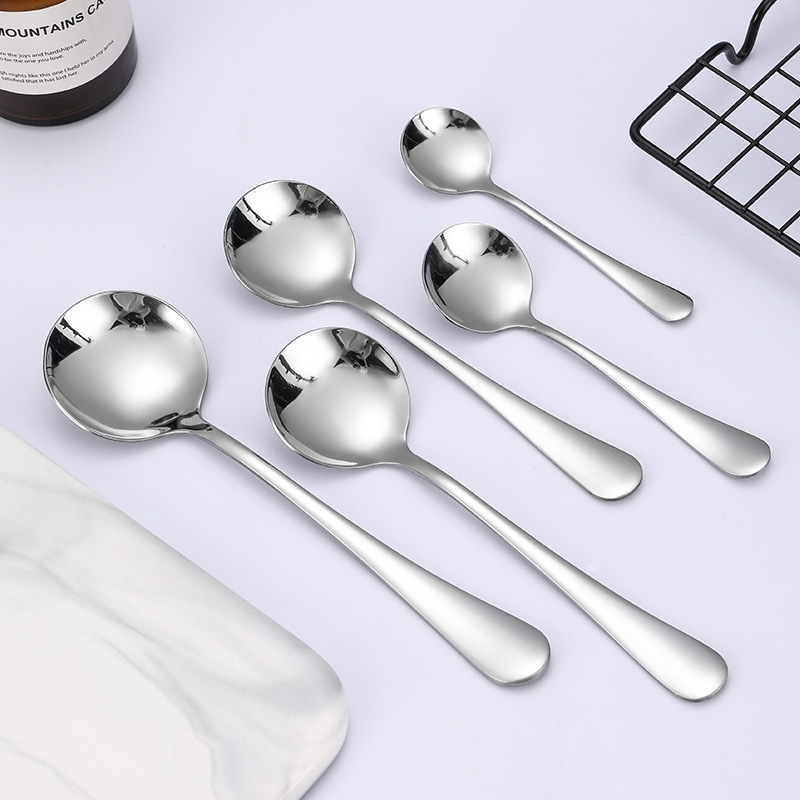 1010系列圆勺子 不锈钢餐具 调羹儿童勺酒店用品礼品餐具印制logo