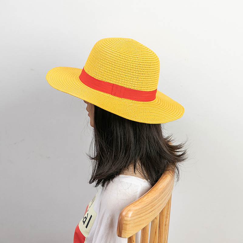 Stock Paper Woven Straw Hat Cospaly Animation Dress Up Straw Parent-Child Hat Sunshade Hat Performance Hat details Picture