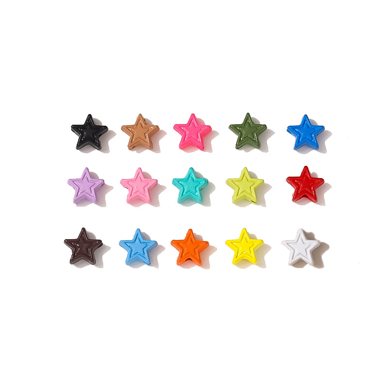 DIY necklaces, bracelets and strings of popular and simple colored alloy perforated star-shaped jewelry accessories for foreign trade Item Picture