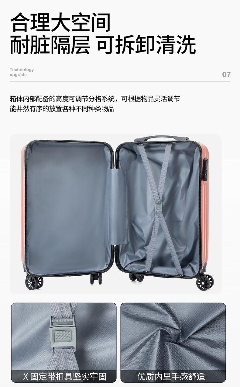 批发20寸拉链行李箱24寸旅行箱万向轮密码拉杆箱活动礼品登机箱详情16
