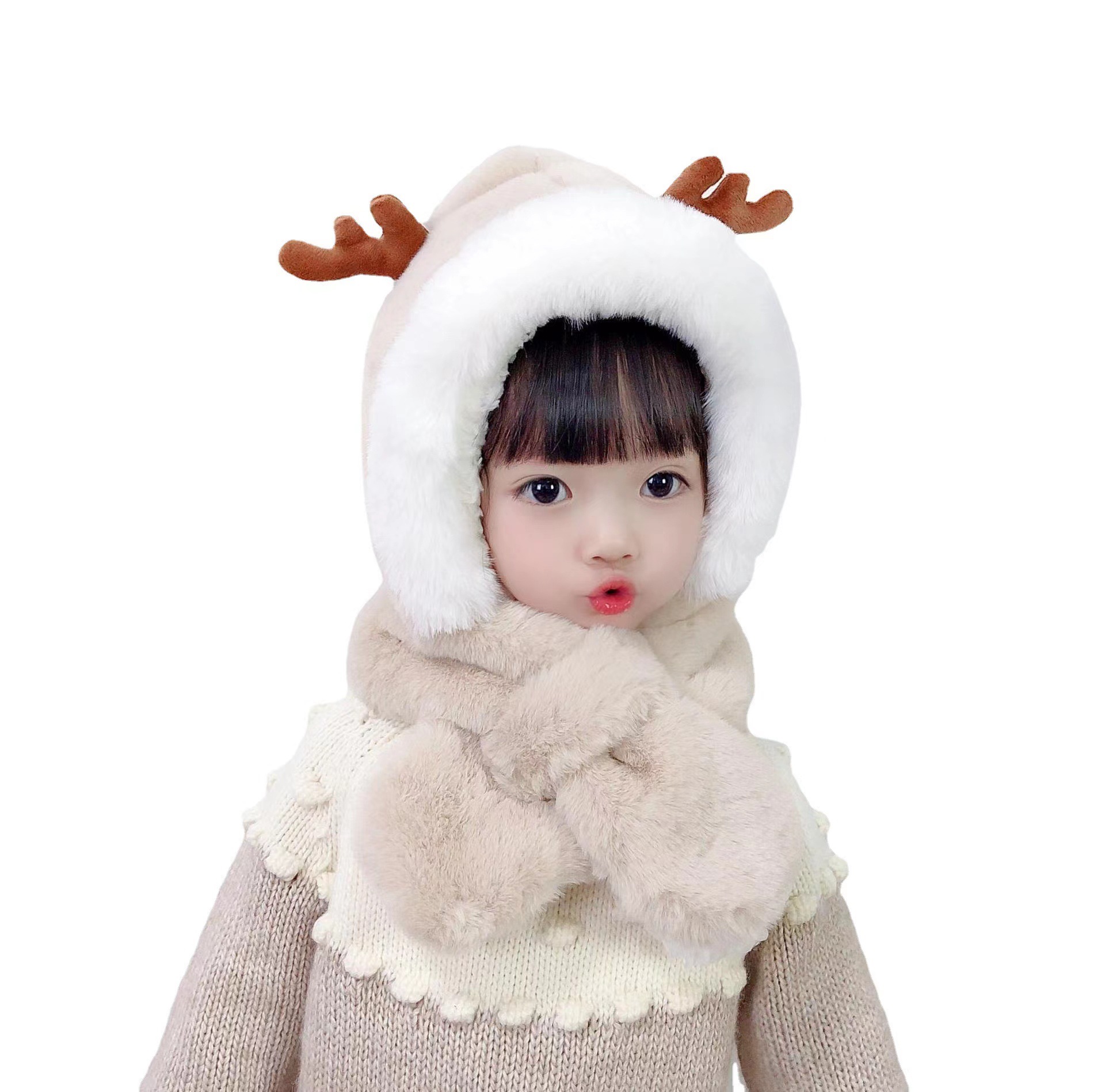 Children's Hats Winter Baby Girls Ear Caps Girls Boys Hats Autumn And Winter Baby Scarves One Cute Super Cute Item Picture