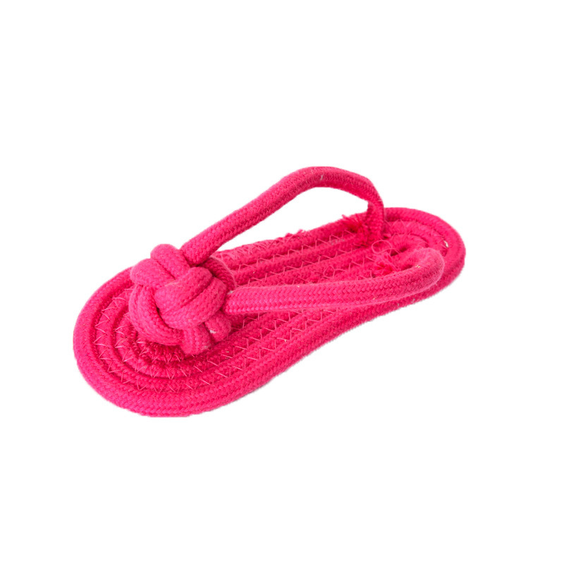 Candy-colored cotton rope slippers, woven slippers, pet cotton rope toys, biting slippers, dog toys, pet supplies Item Picture