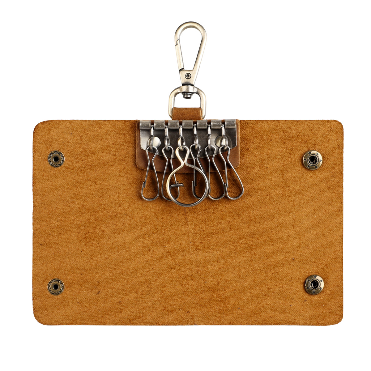 Factory Direct Crazy Horse Leather Vintage Key Case Home Universal Key Case Simple Car Key Case Leather Case details Picture
