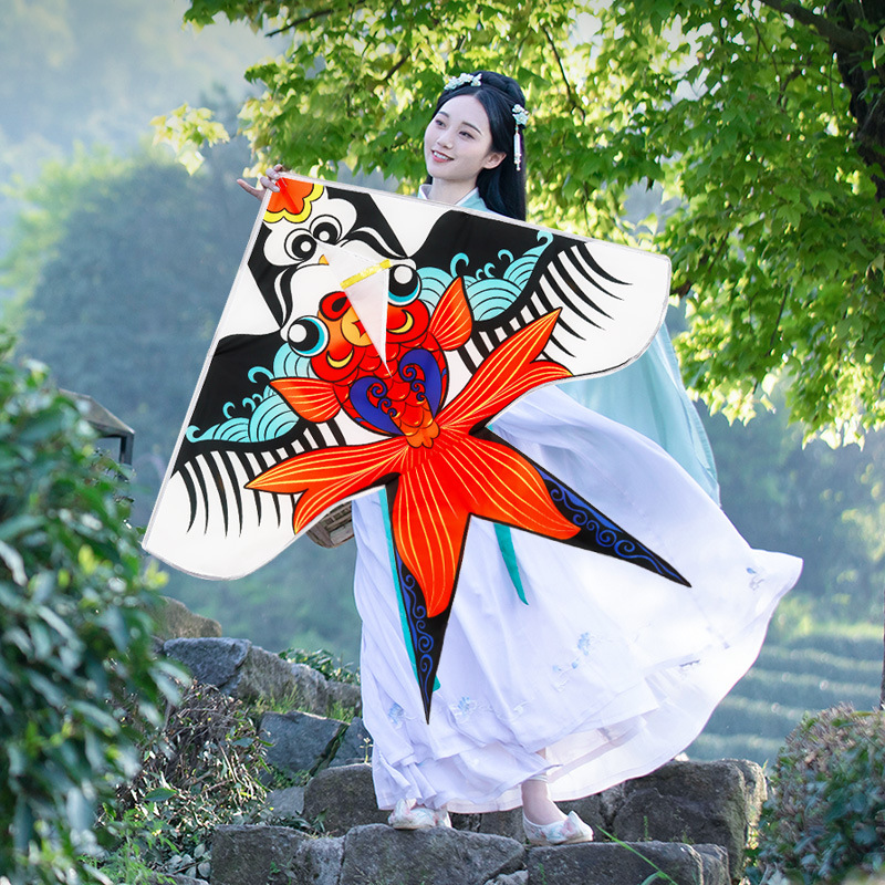 端午节新款风筝涂鸦手工传统沙燕成人金鱼醒狮儿童节diy风筝批发细节图