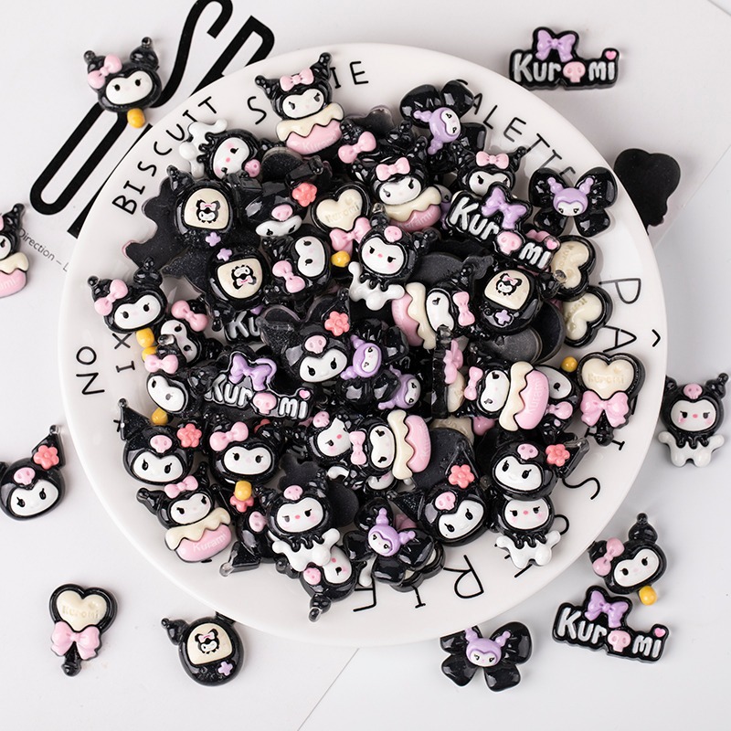 Resin accessory cartoon Kuromi Ice Transparent series handmade diy cream glue phone case patch storage box decoration Application Scenario