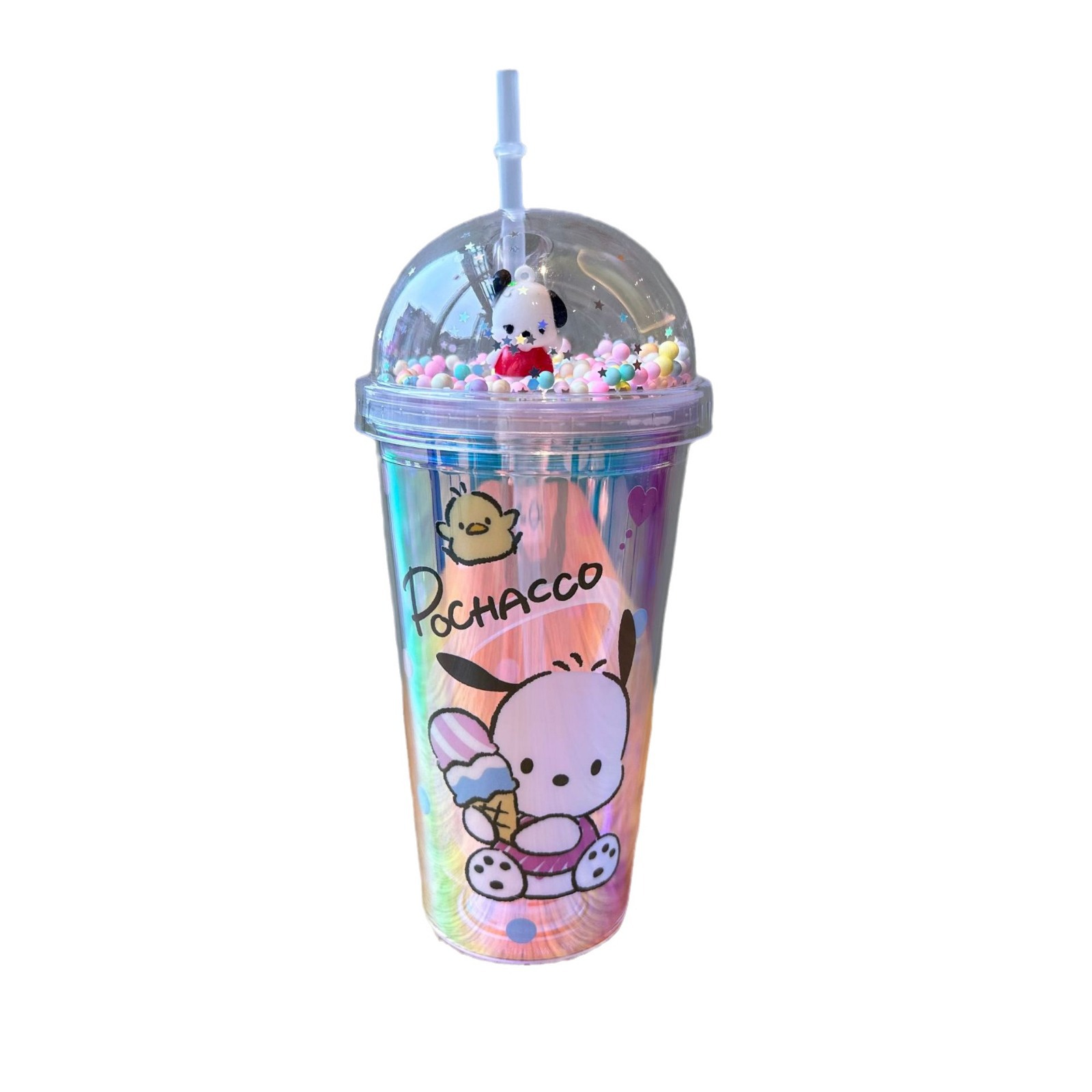 儿童杯子/杯子/水杯/大肚水杯3.5升/水杯儿童夏季可爱白底实物图