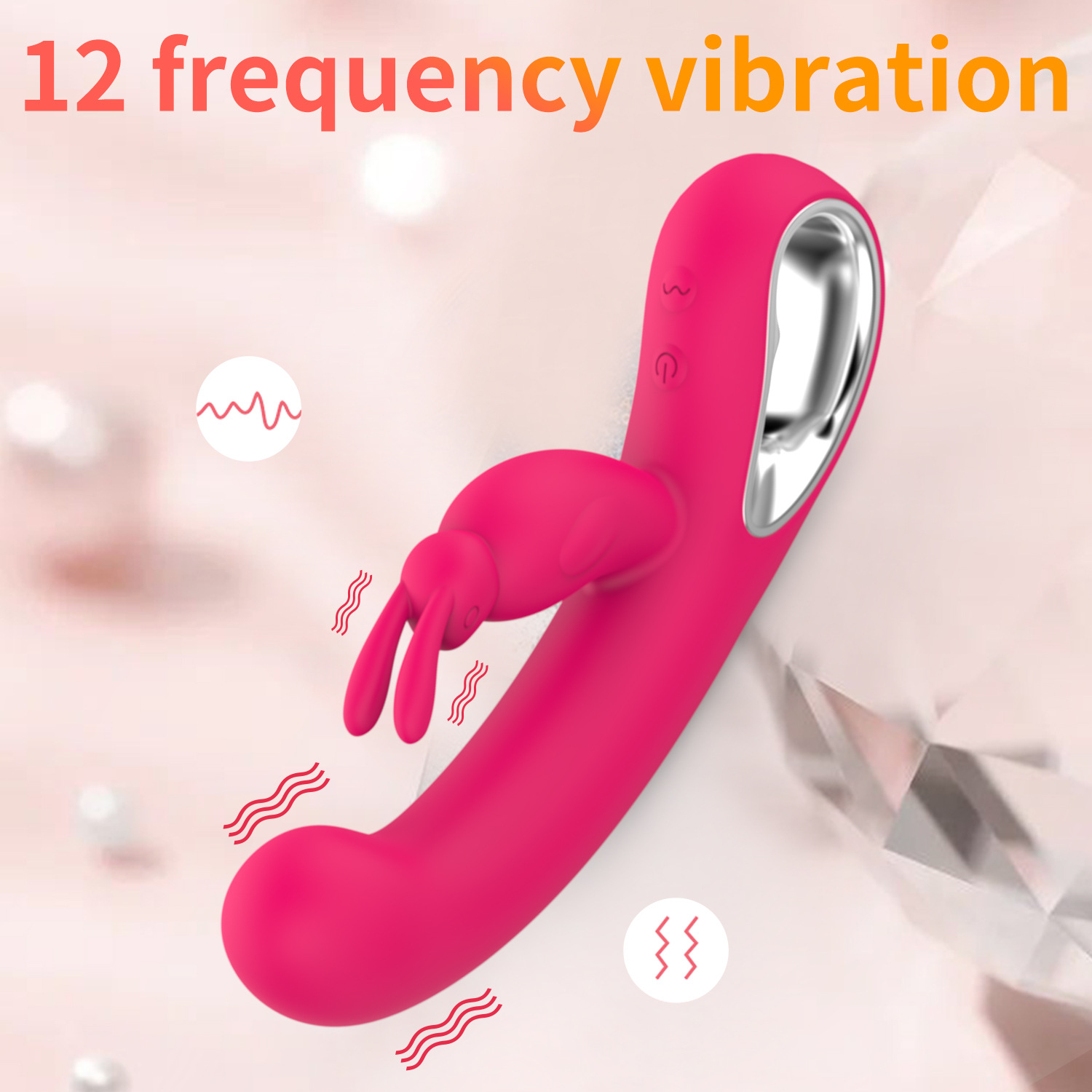 Adult sex toys silicone rabbit vibrator female masturbation double head vibration massage apparatus full figure