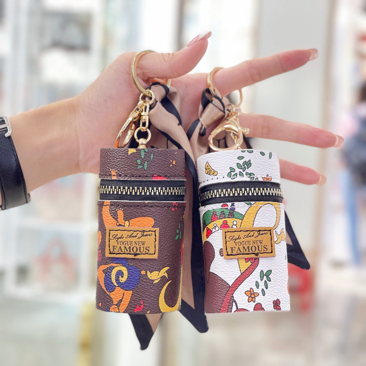 Tiktok's New Presbyopia Keychain Cylinder Lip Balm Envelope Red Envelope Headphone Storage Mini Coin Purse Small Portable Specification drawing