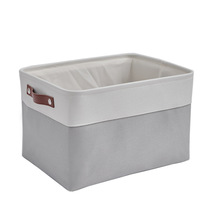 Cotton and linen thickened portable storage basket Folding home remote control toys and snacks storage large storage basket