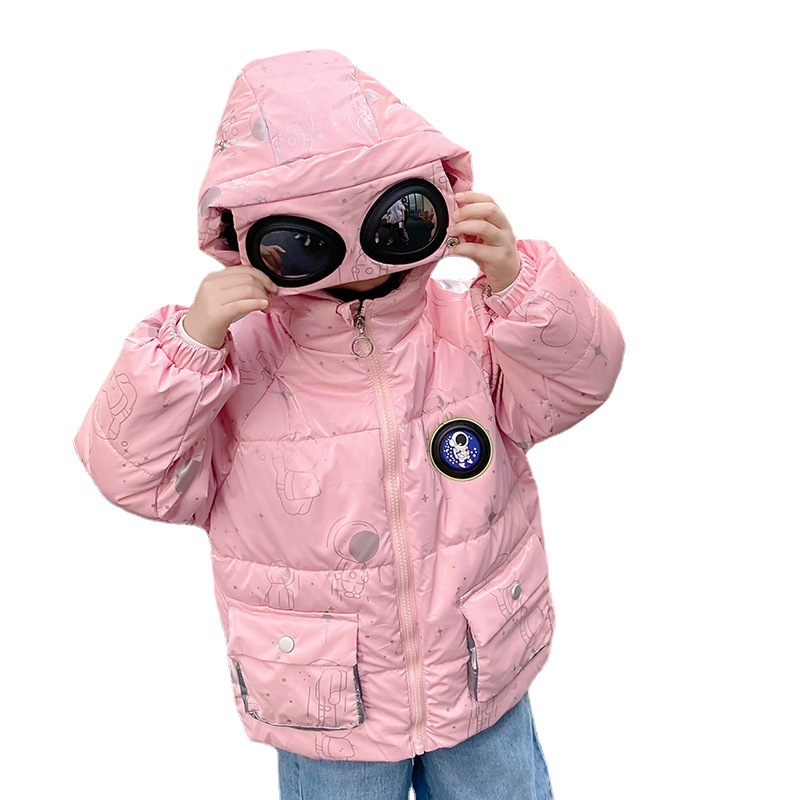 Autumn and winter new children's down cotton-padded clothes, Space Bear no-wash children's cotton-padded clothes, and Zhongda children's cold-proof cotton-padded clothes are being live-streamed and distributed Item Picture