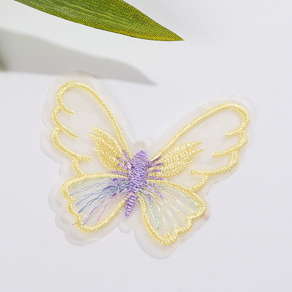 302B, 302C, single 8-color single-layer embroidered butterfly lace, butterfly trim, DIY shoes, hats, clothing, wedding dresses, headwear, handmade accessories Specification image