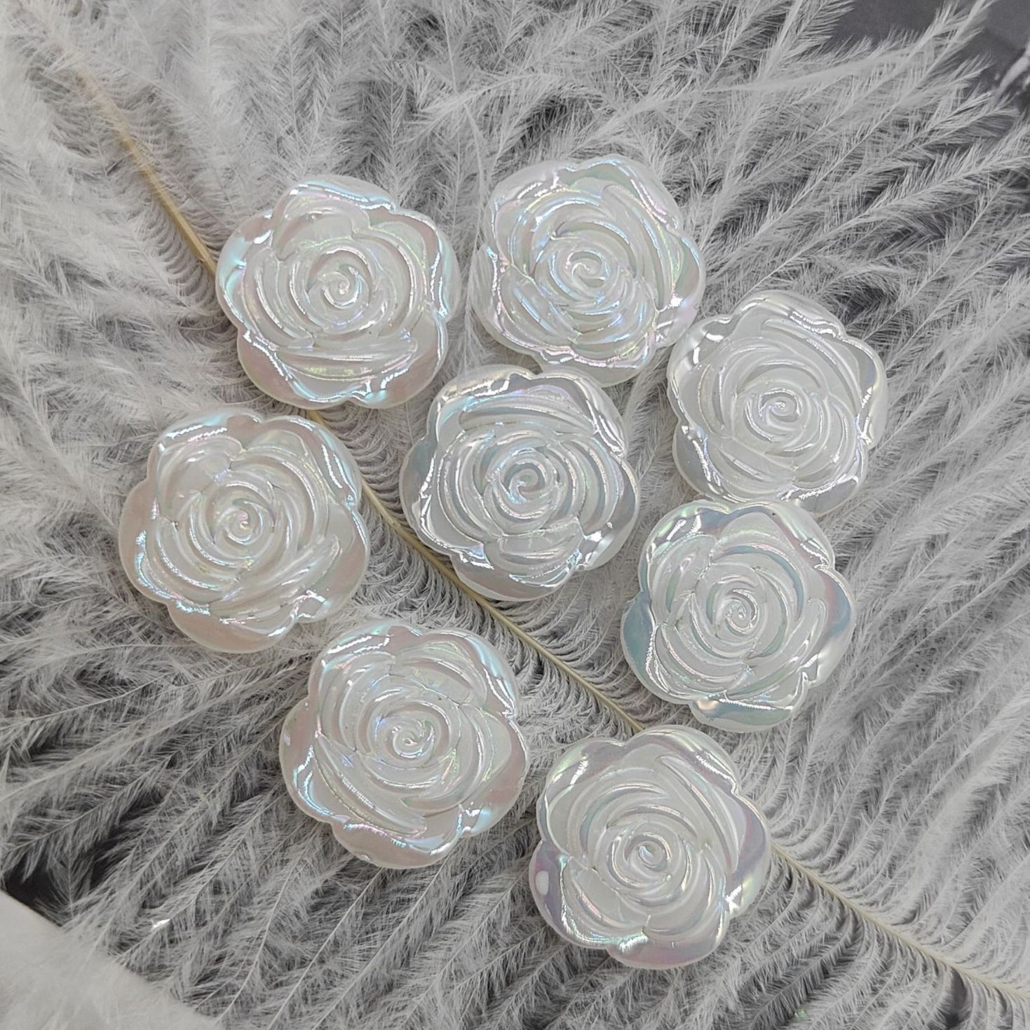 Siyang's best-selling bright color, hole-free rose DIY handcrafted accessories, imitation shell ABS color-coated flower decoration materials Specification image