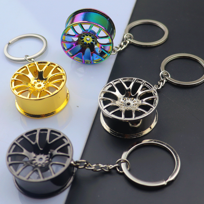 Factory Quality Zinc Alloy Key Chain Creative Car Wheel Hub Key Chain Pendant Gift Crafts Can Print Logo Application Scenario