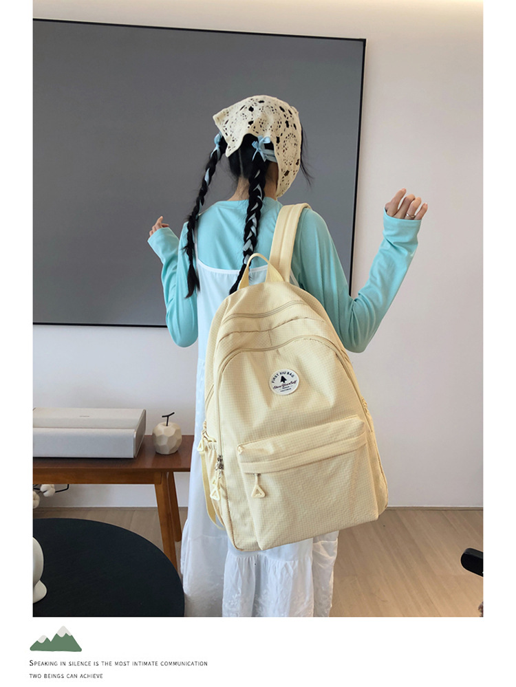 简约书包百搭女日系ins学生包初中高中双肩包大容量校园甜美背包详情37