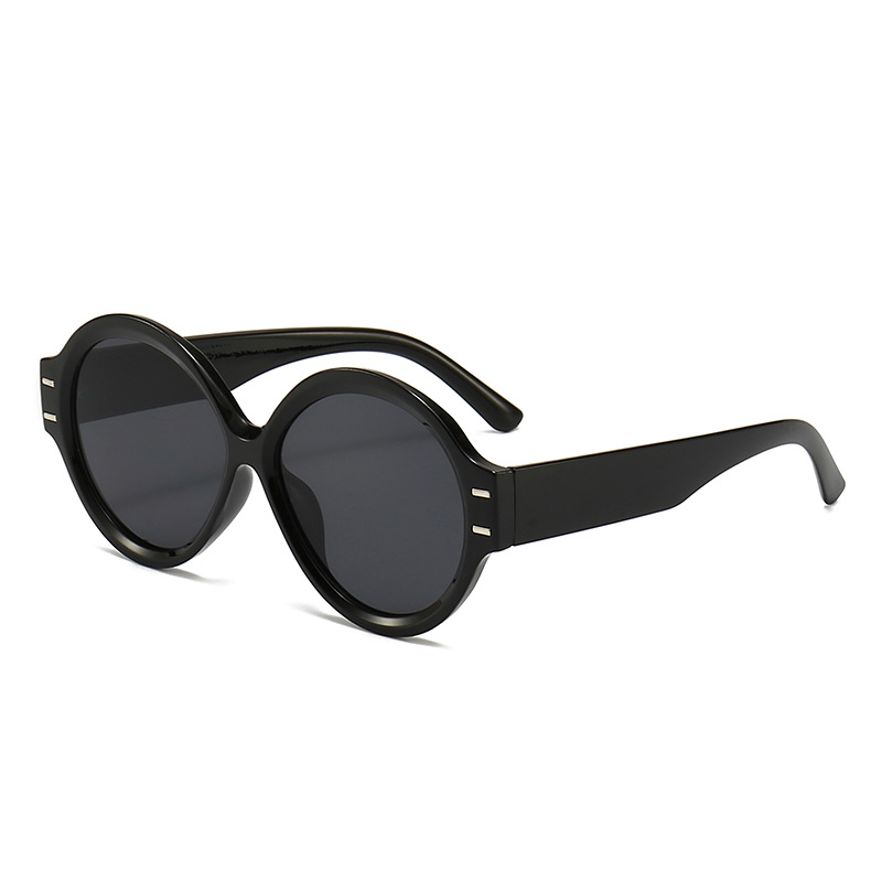 New round custom-made sunglasses, European and American fashion outfits, sunshade and sun protection, jelly-colored glasses Specification image