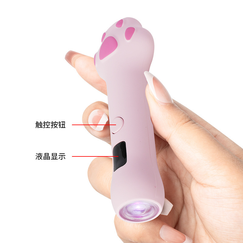 2025 New cat paw nail art one-line lamp, small portable battery-powered light therapy lamp, nail plate baking lamp, handheld nail art lamp details Picture