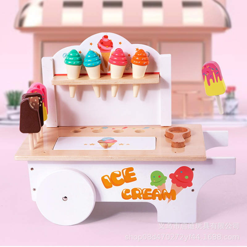 Children's educational simulation kitchen ice cream cart, an early brain-stimulating toy cart for boys and girls aged 1-6 to develop their intelligence Application Scenario