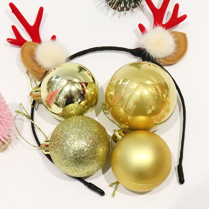 Christmas Decoration Electroplated Plastic Ball Light Matte Glitter Christmas Ball Small Loose Ball Christmas Tree Hanging Hanging Ball Specification drawing