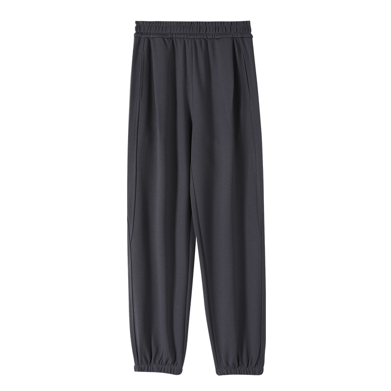 【 Twill cotton skinny pants for Women 】 Grey sportswear pants for women, loose, casual and slimming in autumn, Harun sweatpants, lantern pants details Picture