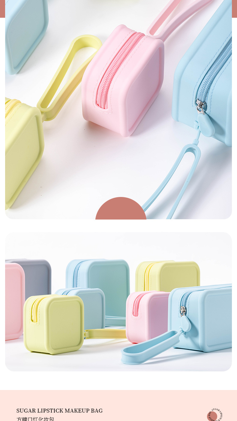 New silicone large-capacity hand-held storage bag, travel portable, waterproof, sugar cube mouth red envelope simple coin purse pic 5