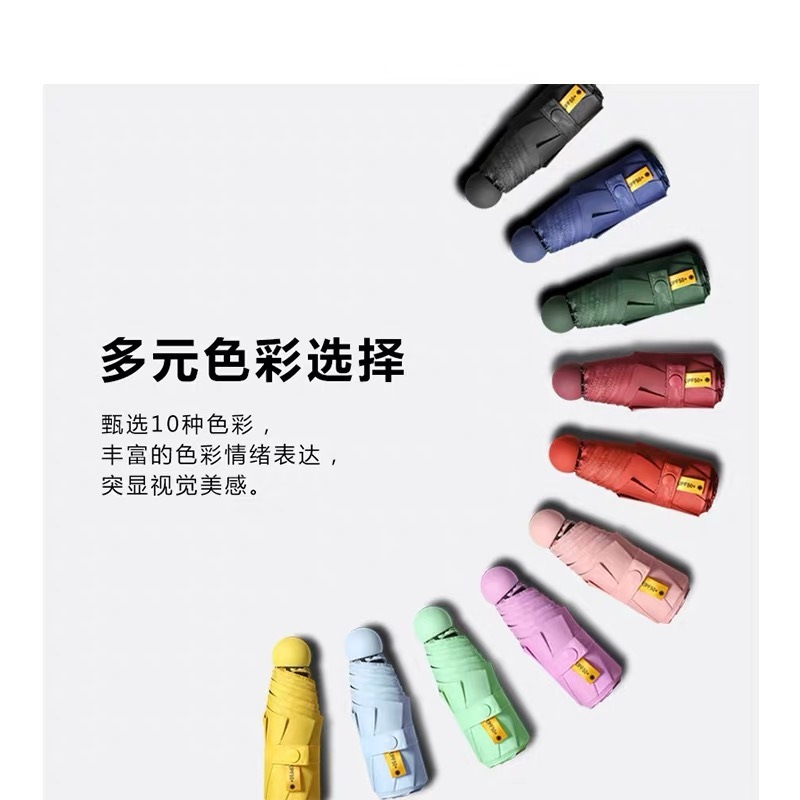 50% off capsule umbrella, sun protection umbrella, black rubber sun umbrella, gift advertisement umbrella, printed LOGO, 60% off umbrella Application Scenario