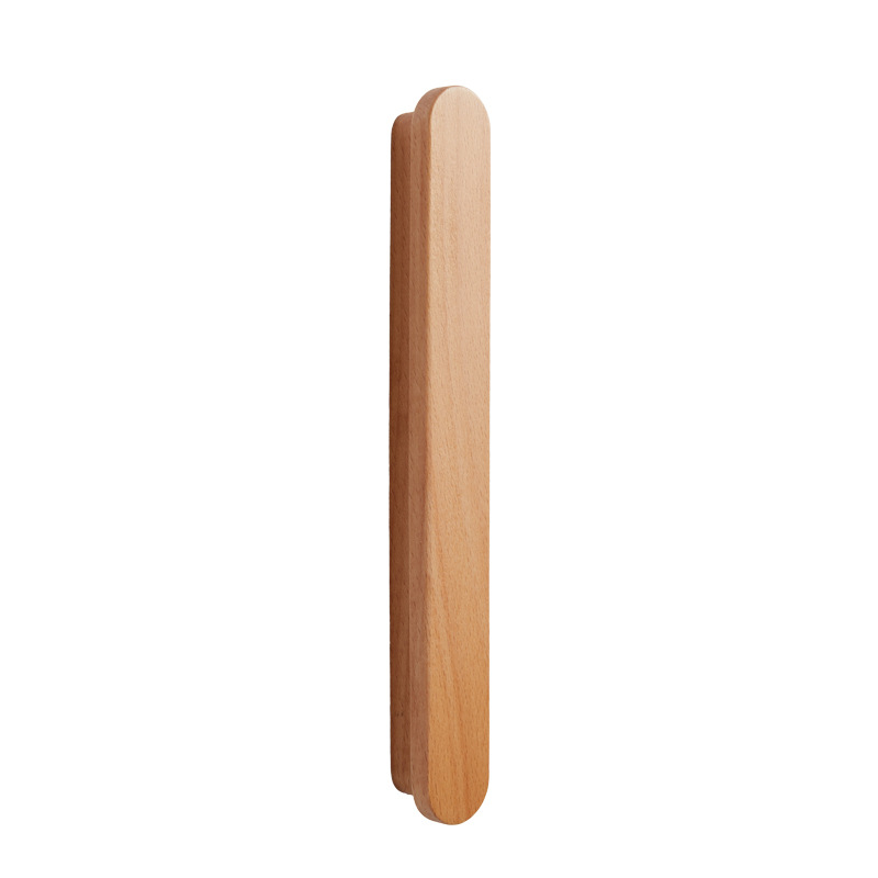 Wholesale cabinet doors, solid wood handles, furniture drawers, cabinets, wooden T-shaped handles, wooden mushroom single holes, natural wood style Item Picture