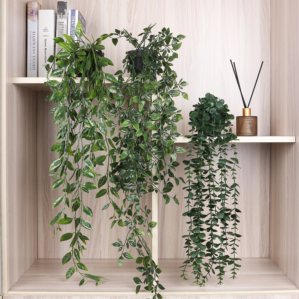 Amazon hanging potted plant combination home cabinet potted plant vertical bonsai indoor decoration green plant simulation potted plant details Picture