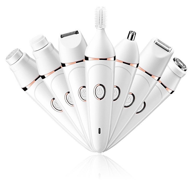 SOLIMPIA 7-in-1 multi-functional Women's hair removal device, full-body water washing hair shaving device, hair removal instrument, hair shaving and eyebrow shaping, waterproof set, USB fast charging