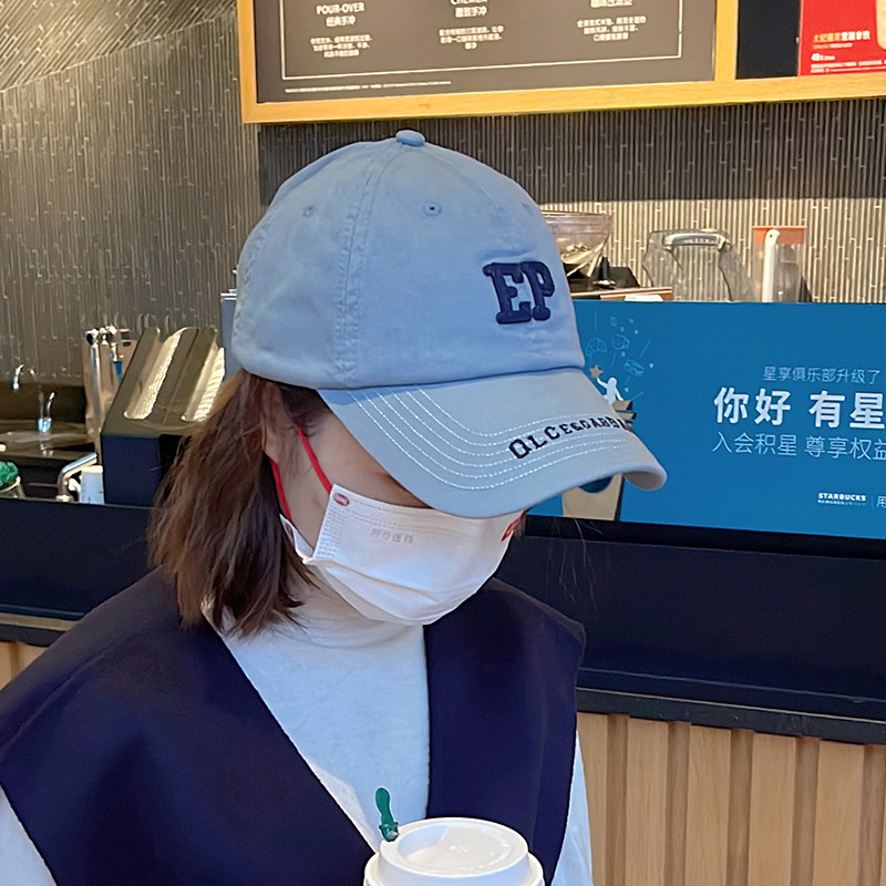 High Quality Big Head Round Cap Spring And Summer New Korean Version Of All Alpha-Alphabet Baseball Cap Female Commuter Hat Wholesale details Picture