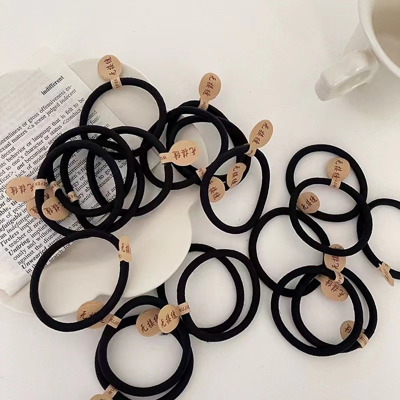 The popular high-elasticity durable leather band women's hair tie, seamless hair band, leather case, thickened and durable hair band headwear details Picture