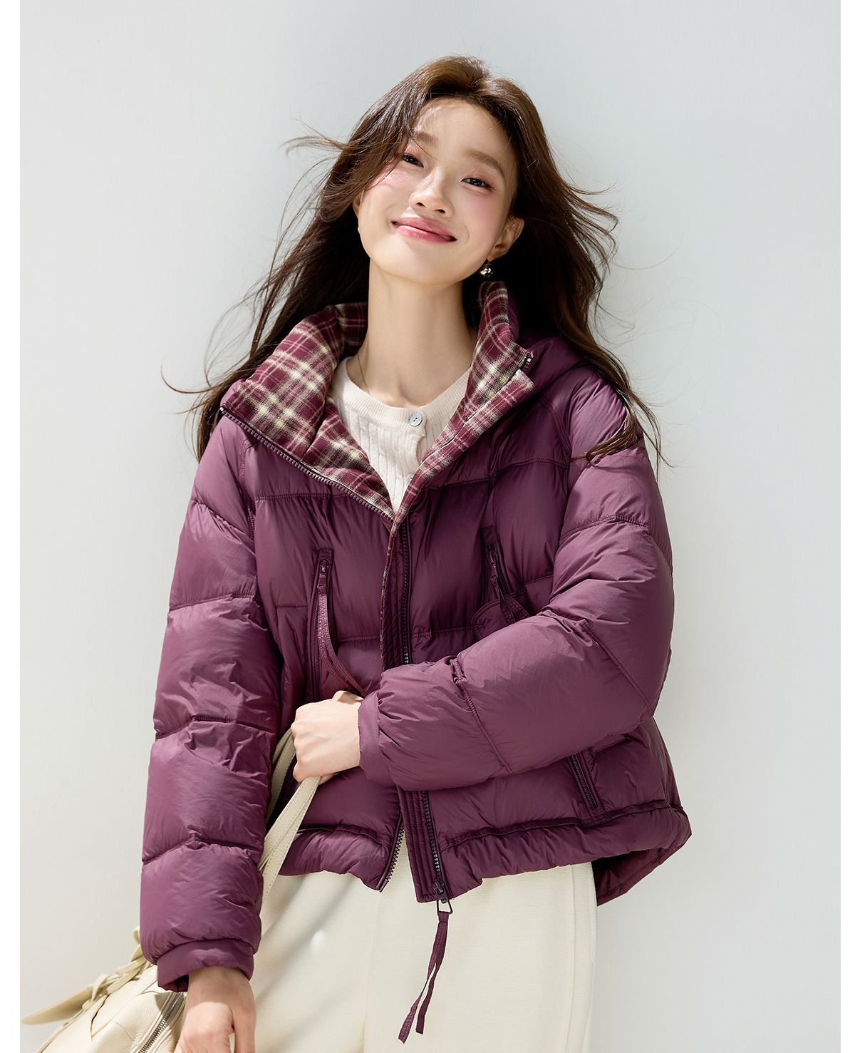 Casual hooded short 90mm white duck down jacket for women, thick, warm, loose, versatile, fashionable and stylish coat for winter pic 20